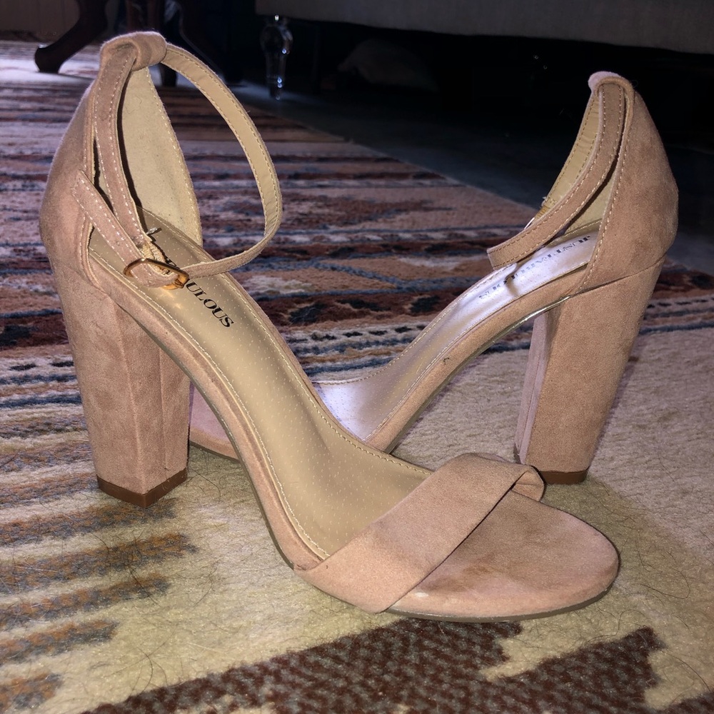 Just fab nude suede heels size 7 LAST CHANCE